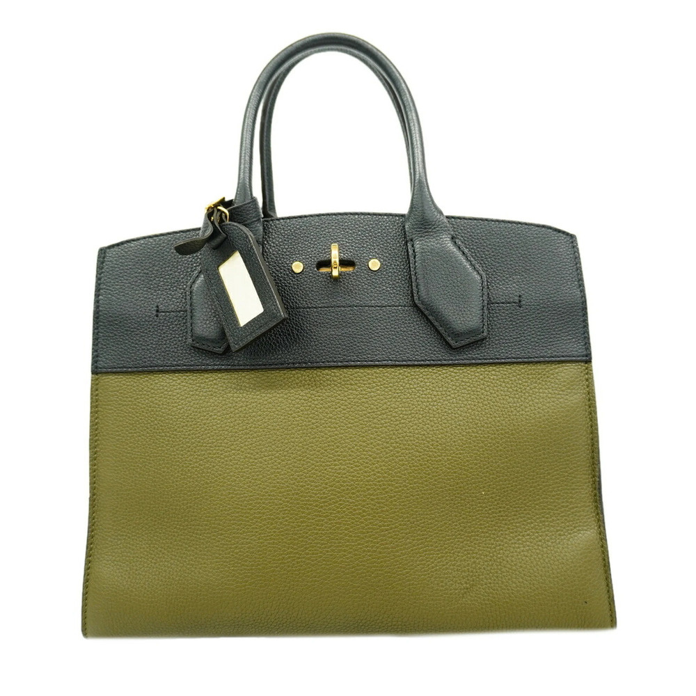 Louis Vuitton City Steamer MM handbag, M54312, khaki noir, women's.